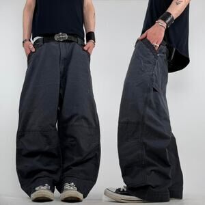 Vintage y2k faded blue baggy wide leg cargo grunge skater pants